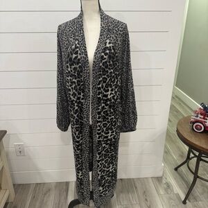 Umgee Leopard Print Long Cardigan